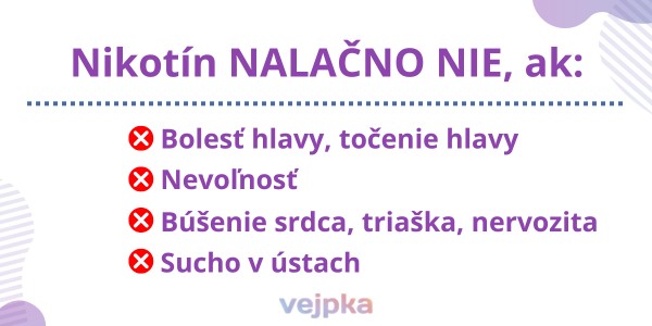 nikotin nie nalacno zoznam priznakov